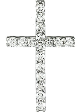 14K Yellow Gold 1/2 CTW Natural Diamond Petite Cross Pendant