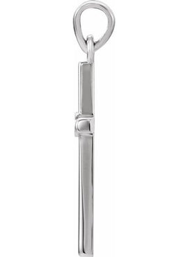 Platinum .01 CT Natural Diamond Cross Pendant