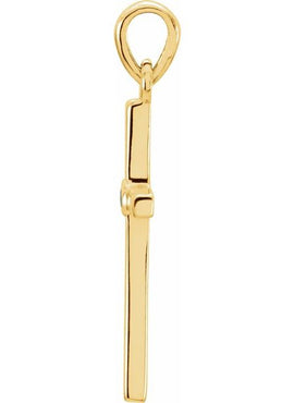 Platinum .01 CT Natural Diamond Cross Pendant