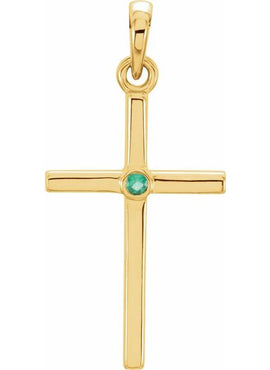 Platinum .01 CT Natural Diamond Cross Pendant