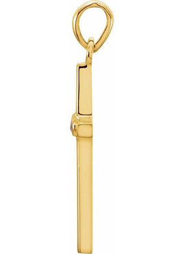 Platinum .01 CT Natural Diamond Cross Pendant