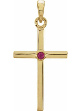 Platinum .01 CT Natural Diamond Cross Pendant