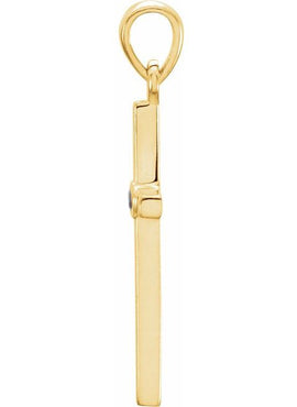 Platinum .01 CT Natural Diamond Cross Pendant