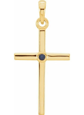 Platinum .01 CT Natural Diamond Cross Pendant