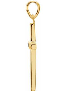 Platinum .01 CT Natural Diamond Cross Pendant