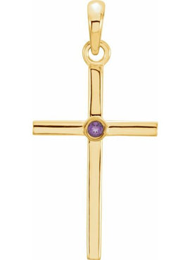 Platinum .01 CT Natural Diamond Cross Pendant