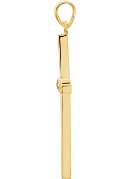 Platinum .01 CT Natural Diamond Cross Pendant