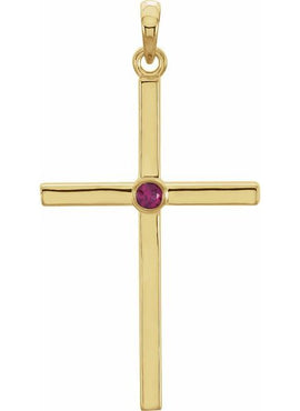 Platinum .01 CT Natural Diamond Cross Pendant