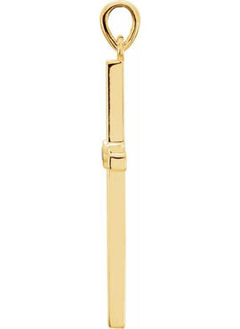 Platinum .01 CT Natural Diamond Cross Pendant