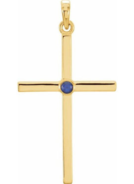 Platinum .01 CT Natural Diamond Cross Pendant