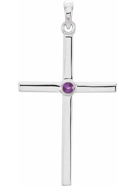 Platinum .01 CT Natural Diamond Cross Pendant