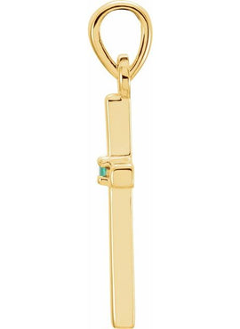 14K White Gold .01 CT Natural Diamond Cross Pendant