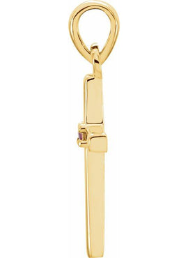 14K White Gold .01 CT Natural Diamond Cross Pendant