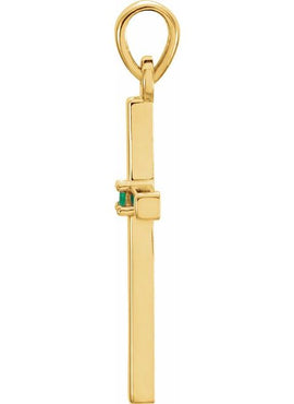 14K White Gold .01 CT Natural Diamond Cross Pendant