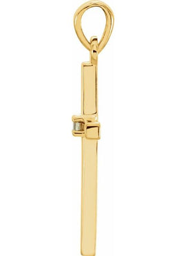 14K White Gold .01 CT Natural Diamond Cross Pendant