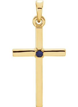 14K White Gold .01 CT Natural Diamond Cross Pendant
