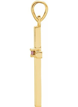 14K White Gold .01 CT Natural Diamond Cross Pendant