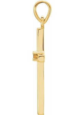 14K White Gold .01 CT Natural Diamond Cross Pendant