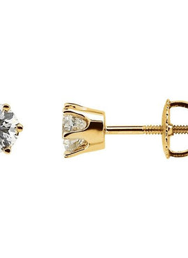 14K White Gold 1/5 CTW Natural Diamond 6-Prong Stud Earrings