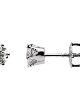 14K White Gold 1/5 CTW Natural Diamond 6-Prong Stud Earrings
