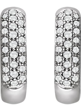 14K White Gold 1/3 CTW Natural Diamond Hoop Earrings
