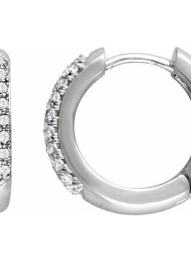 14K White Gold 1/3 CTW Natural Diamond Hoop Earrings