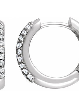 14K White Gold 1/3 CTW Natural Diamond Hoop Earrings