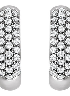 14K White Gold 1/3 CTW Natural Diamond Hoop Earrings