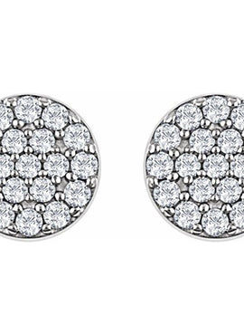 14K White Gold 1/3 CTW Natural Diamond Cluster Earrings
