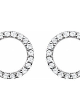 14K White Gold 1/5 CTW Natural Diamond Circle Earrings
