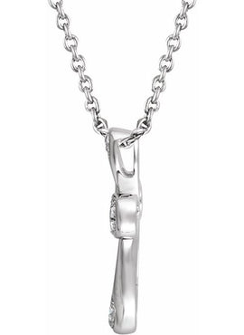 Sterling Silver 1/10 CTW Natural Diamond Cross 18