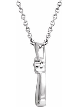 Sterling Silver .03 CTW Natural Diamond Cross 18