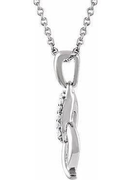 Sterling Silver .05 CTW Natural Diamond Heart 16-18