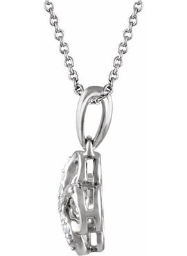 Sterling Silver .08 CTW Natural Diamond 18