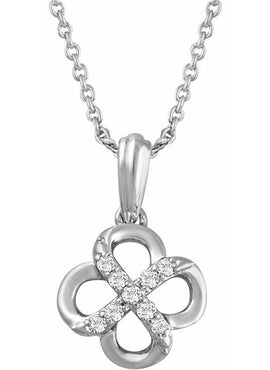 Sterling Silver .08 CTW Natural Diamond 18