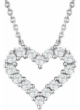 14K Yellow Gold 1/4 CTW Natural Diamond Heart 18