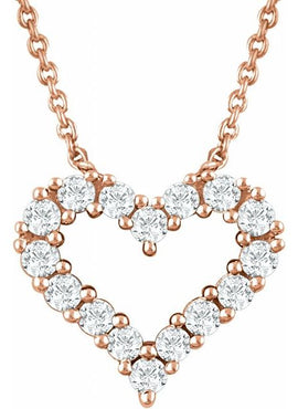 14K Yellow Gold 1/4 CTW Natural Diamond Heart 18