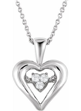 Sterling Silver Mystara® 1/10 CTW Natural Diamond Heart 18