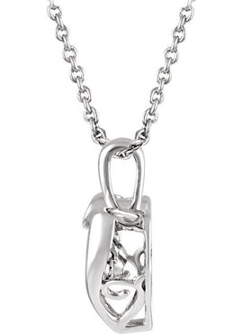 Sterling Silver Mystara® 1/10 CTW Natural Diamond Heart 18