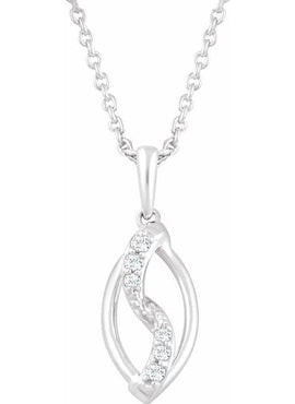 Sterling Silver .08 CTW Natural Diamond 18