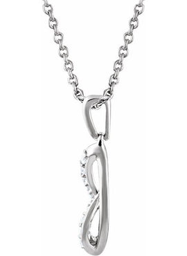 Sterling Silver .08 CTW Natural Diamond 18