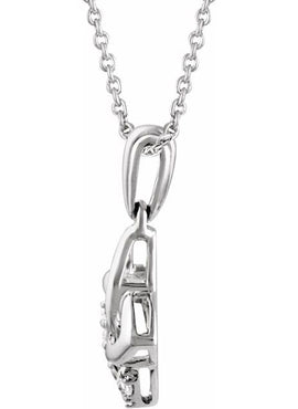 Sterling Silver .06 CTW Natural Diamond 18