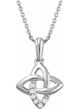 Sterling Silver .06 CTW Natural Diamond 18
