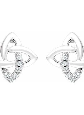 Sterling Silver 1/8 CTW Natural Diamond Earrings