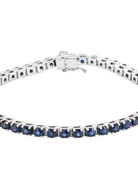 14K White Gold Natural Ruby Line 7