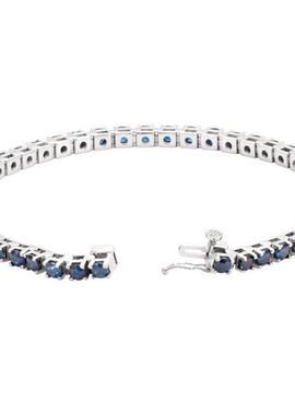 14K White Gold Natural Ruby Line 7