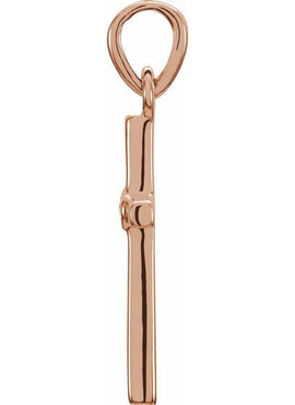 Platinum .01 CT Natural Diamond Cross Pendant