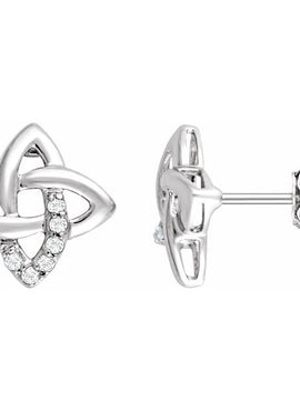 Sterling Silver 1/8 CTW Natural Diamond Earrings