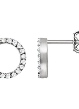 14K White Gold 1/5 CTW Natural Diamond Circle Earrings