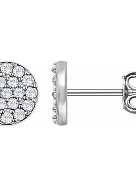 14K White Gold 1/3 CTW Natural Diamond Cluster Earrings